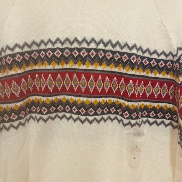 NWT FESTIVE GAP MEN'S WHITE W/ ORNAMENT SWEATER Size L - Picture 5 of 5